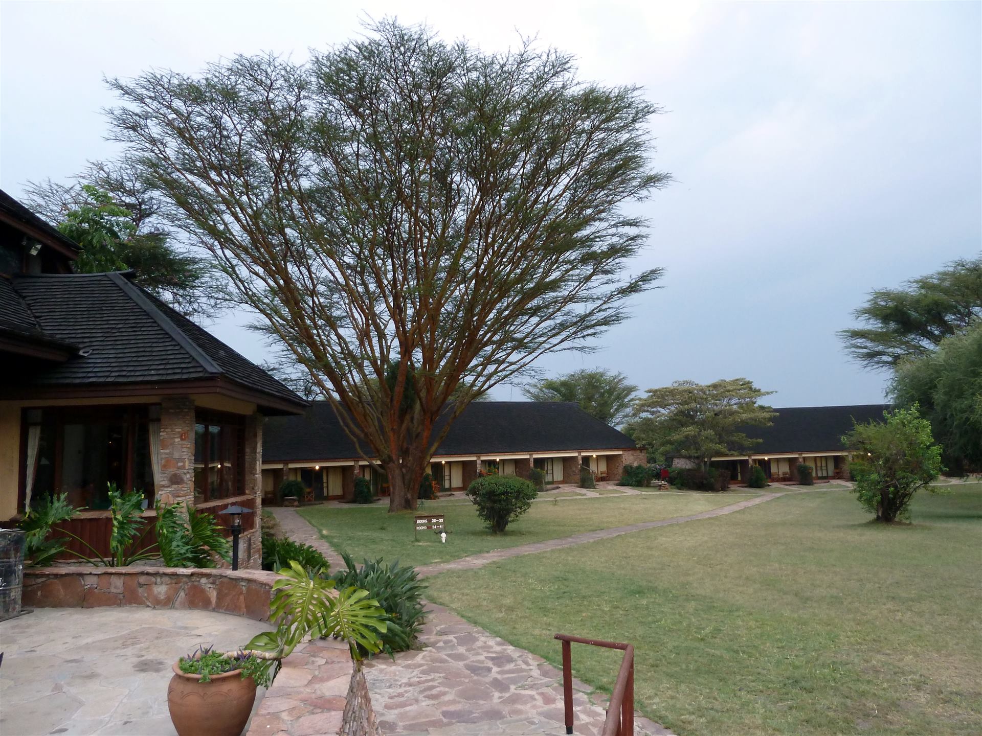 Modern safari lodge exterior
